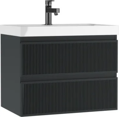 Купить Тумба подвесная Tower В2 Графит с умывальником UNIT 70 см, ДОМИНО в интернет-магазине Akvilon.kz