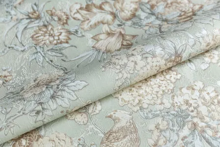 Купить Обои Азулежу мотив зеленый винил/флизелин (тиснёные) 1,06x10 в интернет-магазине Akvilon.kz