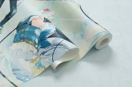 Купить Обои виниловые на флизелиновой основе Анимэ, мотив, голубой, 1,06x10 м, Артекс в интернет-магазине Akvilon.kz