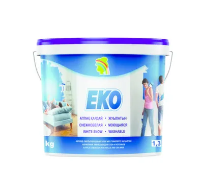 Купить Краска акриловая Радуга ECO белая моющаяся 1,3 в интернет-магазине Akvilon.kz