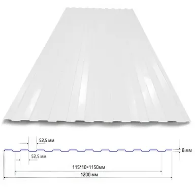 Купить Профлист стеновой 6x1,2 С8 толщ. 0,40мм МеталлПрофиль в интернет-магазине Akvilon.kz