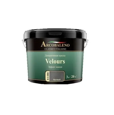 Купить Краска декоративная Arcobaleno Velours с эффектом замши база матовая 3 кг в интернет-магазине Akvilon.kz