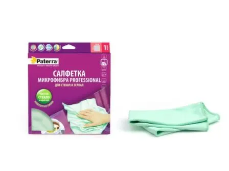 Купить Салфетка микрофибра Professional для стекол и зеркал, Paterra в интернет-магазине Akvilon.kz