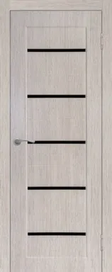 Купить Дверь межкомнатная FLOR Астра имитация стекла Лакобель черный Лиственница кремовая 900 Дубрава Сибирь в интернет-магазине Akvilon.kz