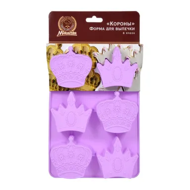Купить Форма силиконовая Короны 6 ячеек 26x17x3см, цвет в асс, Marmiton в интернет-магазине Akvilon.kz