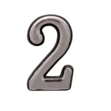 Купить Цифра самоклеящаяся пластиковая Хром 2 в интернет-магазине Akvilon.kz