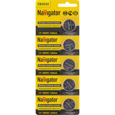 Купить Батарейка Navigator литиевая тип CR2032, 3В, 5шт в интернет-магазине Akvilon.kz