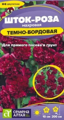Купить Цветы Шток-роза Темно-бордовая 0,1 гр, Семена Алтая в интернет-магазине Akvilon.kz