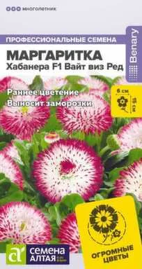 Купить Цветы Маргаритка Хабанера Вайт виз Ред многолетняя, Семена Алтая в интернет-магазине Akvilon.kz