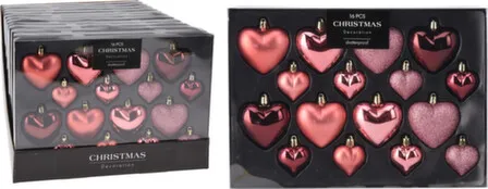 Купить Елочное украшение "шар", дизайн "сердце", набор 16 штук, в асс., Koopman в интернет-магазине Akvilon.kz