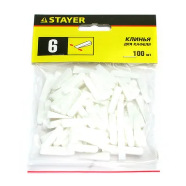 Купить Клинья для кафельной плитки 6 мм 100 шт, Stayer в интернет-магазине Akvilon.kz