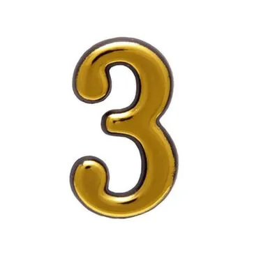 Купить Цифра самоклеящаяся пластиковая Золото 3 в интернет-магазине Akvilon.kz