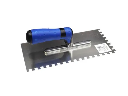 Купить Гладилка с зубьями Baumeister, зуб 8, двухкомпонентная ручка, 280x130x0,7 мм, Olejnik в интернет-магазине Akvilon.kz