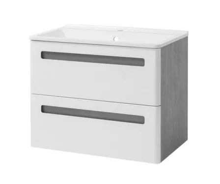 Купить Тумба подвесная Кантри белый глянец с умывальником Юлия 70 см, Сансервис в интернет-магазине Akvilon.kz