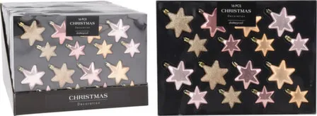 Купить Елочное украшение "шар", дизайн "звезда", набор 16 штук, в асс., Koopman в интернет-магазине Akvilon.kz