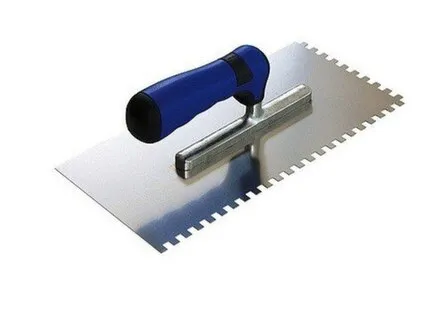 Купить Гладилка с зубьями Baumeister, зуб 6, двухкомпонентная ручка, 280x130x0,7 мм, Olejnik в интернет-магазине Akvilon.kz