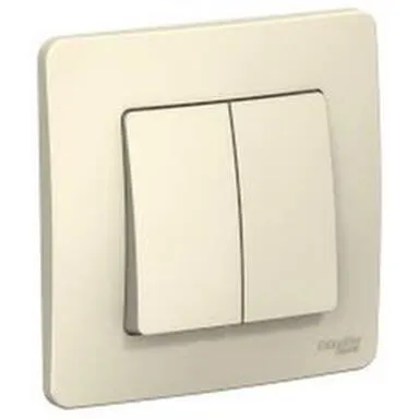 Купить Выключатель 2-клавишный с/у 10АХ BLANCA молочный Shneider Electric в интернет-магазине Akvilon.kz