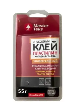 Купить Клей-пластилин эпоксидный, холодная сварка, универсальный, темно-серый, 55 гр, Masterteks в интернет-магазине Akvilon.kz