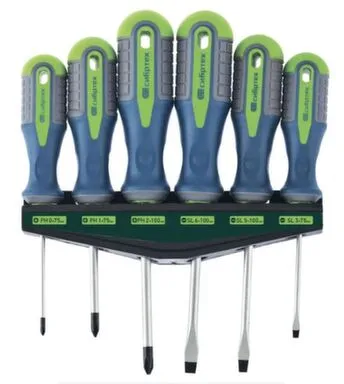 Купить Набор отверток, трехкомпонентные рукоятки, 6 шт., Сибртех в интернет-магазине Akvilon.kz
