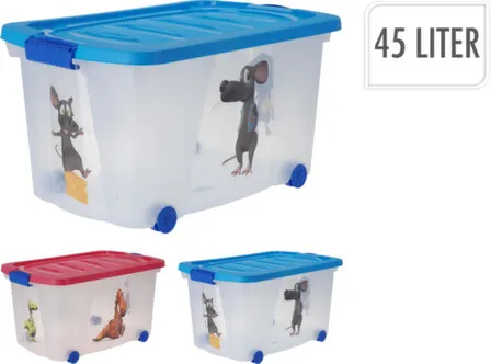 Купить Ящик для хранения бытовых изделий, на колесиках 45 л, 60x40x30 см, Koopman в интернет-магазине Akvilon.kz