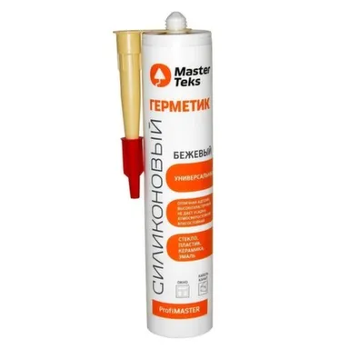 Купить Герметик силиконовый универсальный ProfiMaster, бежевый, 290 мл, Masterteks в интернет-магазине Akvilon.kz