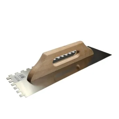 Купить Гладилка с зубьями Швейцарская Baumeister, зуб 10, деревянная ручка, 380x130 мм, Olejnik в интернет-магазине Akvilon.kz