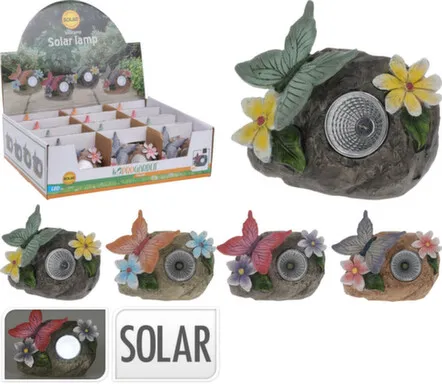 Купить Лампа солярная Бабочка на камне, 11,5x5,5x10 см, в ассортименте, Koopman в интернет-магазине Akvilon.kz