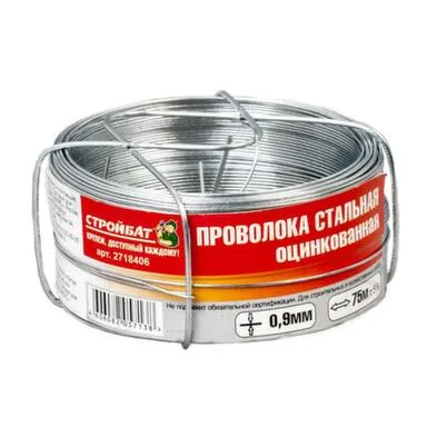 Купить Проволока стальная 0,9 мм, белый цинк, 75 м, Стройбат в интернет-магазине Akvilon.kz