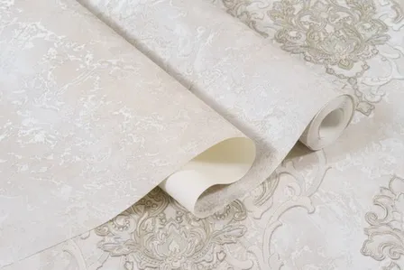 Купить Обои виниловые на флизелиновой основе Рафаэлла, база, бежевый холодный, 1,06x10 м, Артекс в интернет-магазине Akvilon.kz