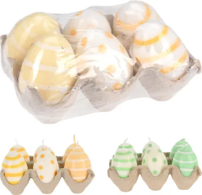 Купить Свечи Яйцо, 4x6 см, 6 шт, в ассортименте, Koopman в интернет-магазине Akvilon.kz