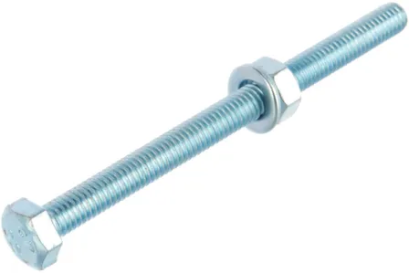 Купить Болты DIN 933 М 6x80 с гайк.и шайб. (белый цинк 4 шт), Стройбат в интернет-магазине Akvilon.kz