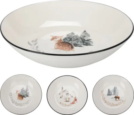 Купить Тарелка, фарфор, 20x4,5 см, в ассортименте, Koopman в интернет-магазине Akvilon.kz