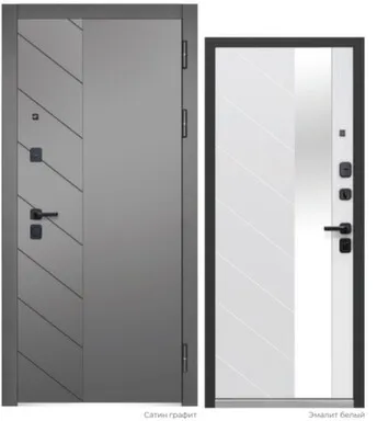 Купить Дверь металлическая Luxor 2МДФ Пирамида Зеркало Правое 860 в интернет-магазине Akvilon.kz