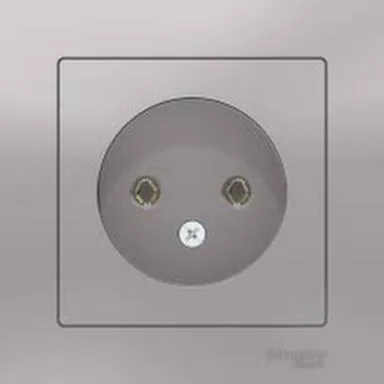 Купить Розетка 1-местная Schneider Electric Atlas Алюминий в интернет-магазине Akvilon.kz