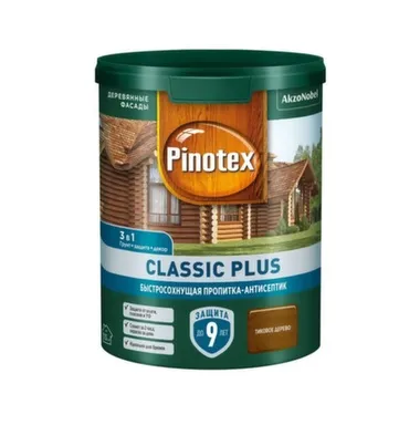 Купить Пропитка-антисептик Pinotex Classic Plus 3в1 тиковое дерево 0,9л в интернет-магазине Akvilon.kz
