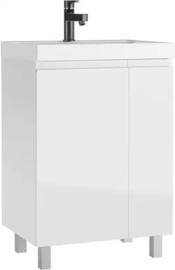 Купить Тумба Graffo белый глянец с умывальником UNIT 60 см, ДОМИНО в интернет-магазине Akvilon.kz
