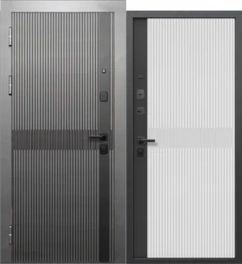 Дверь мет. 9 см Графит Вертикаль 960 левая в интернет-магазине Akvilon.kz