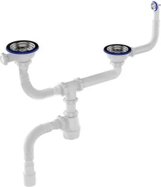 Купить Сифон двойной 3 1/2"х40 с гибкой трубой 40x40/50мм, Aquant в интернет-магазине Akvilon.kz