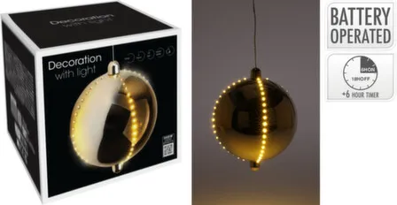 Купить Ёлочное украшение "шар", диам. 15 см, с подсветкой, с функцией таймера, Koopman в интернет-магазине Akvilon.kz