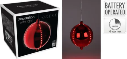 Купить Ёлочное украшение Шар диам 15см, с подсветкой, с функцией таймера, Koopman в интернет-магазине Akvilon.kz