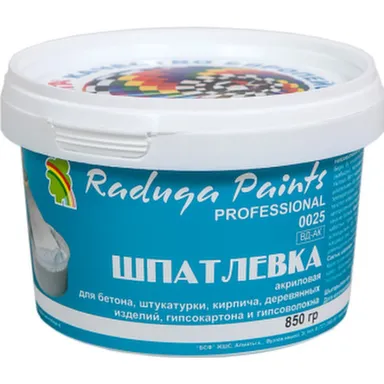 Купить Шпатлевка Радуга-0025 акриловая для помещений с повышенной влажностью 850 г в интернет-магазине Akvilon.kz