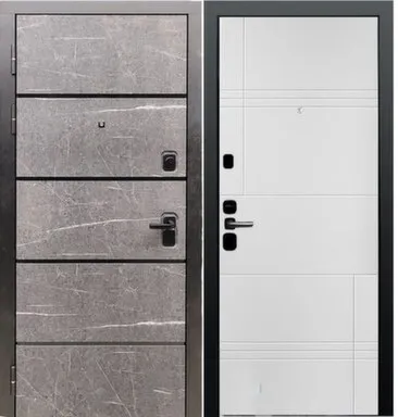 Купить Дверь металлическая Оскар Торос Металлик черный/Софт Айс, Алмаз 880 Левое в интернет-магазине Akvilon.kz