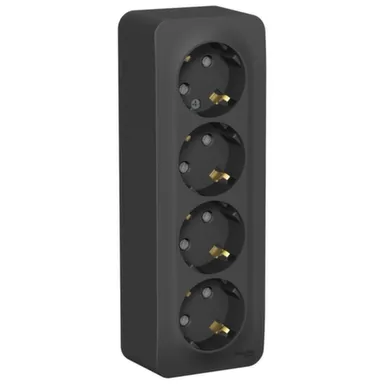 Купить Розетка 4-местная Schneider Electric Blancа Антрацит в интернет-магазине Akvilon.kz