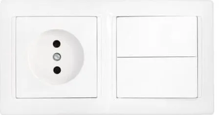 Купить Блок выключателя с розеткой, двухклавишный, скрытой установки, Bylectrica в интернет-магазине Akvilon.kz