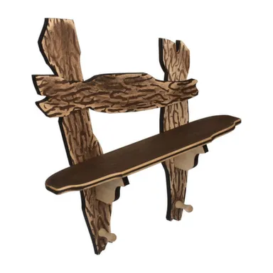 Купить Полка с вешалкой, 2 рожка, состаренная, 15x58x59 см, липа, Банные штучки в интернет-магазине Akvilon.kz