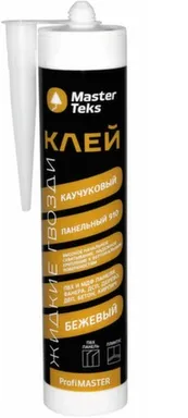 Купить Клей каучуковый Жидкие гвозди панельный 910, сверхпрочный, бежевый, 400 гр, Masterteks в интернет-магазине Akvilon.kz