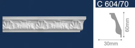 Купить Плинтус потолочный 60x30x2000мм, Solid в интернет-магазине Akvilon.kz