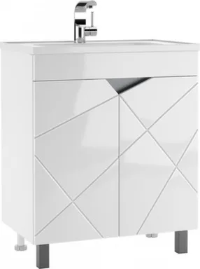 Купить Тумба напольная Vector с умывальником Bazis 70 см, Домино в интернет-магазине Akvilon.kz