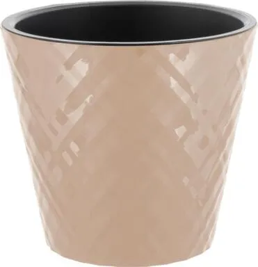 Купить Горшок для цветов InGreen Manhattan 1,6 л D160 мм c дренаж вставкой, молочный шоколад в интернет-магазине Akvilon.kz