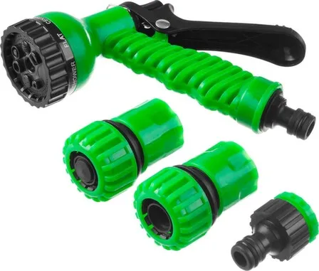 Купить Набор поливочный: распылитель-пистолет 7 поз.+2 соединителя 3/4"+ адаптер внешний, Росток в интернет-магазине Akvilon.kz